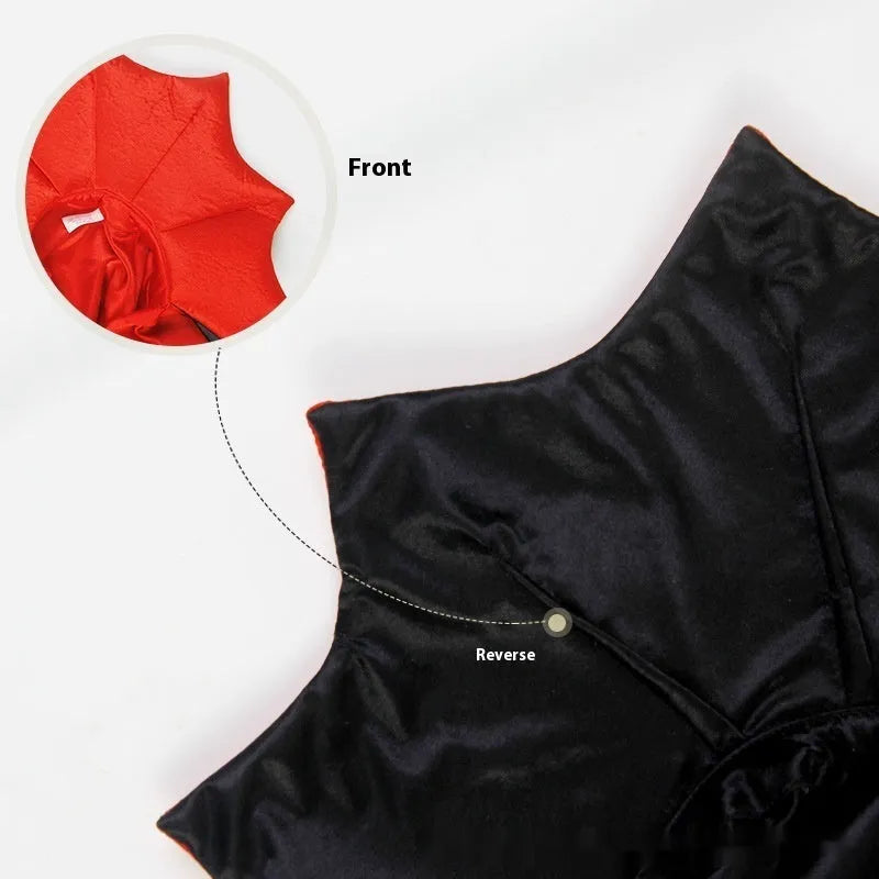 Black and red Halloween costume outfit for cats and dogs on pet mannequin