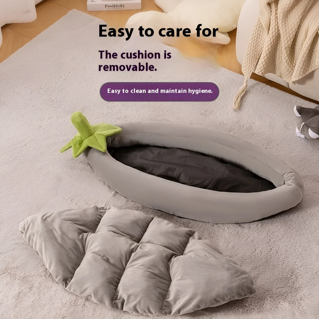 Removable washable pet mat for dogs and cats in brown, shown in a large size.