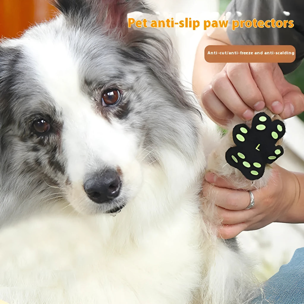 Silicone cloth dog walking claw protection footstickers in S and M sizes