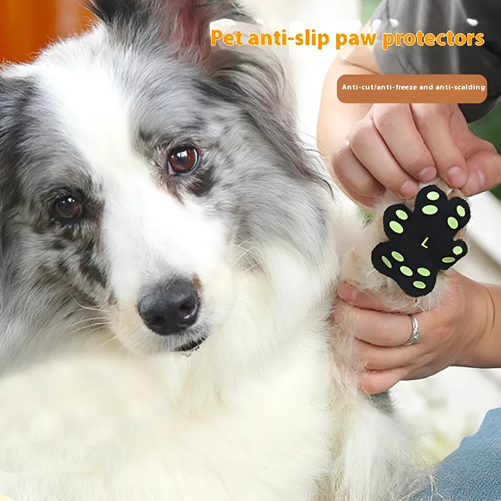 Silicone cloth dog walking claw protection footstickers in S and M sizes