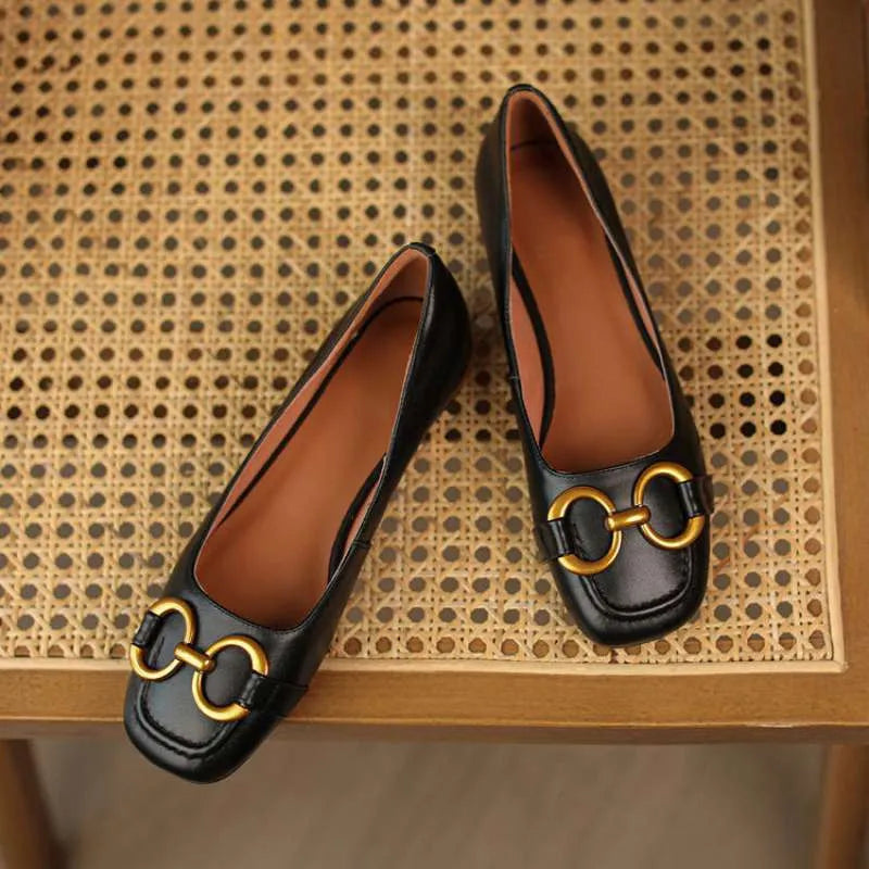 Women's low heel Mary Jane pumps with square toe and shallow mouth design in various colours