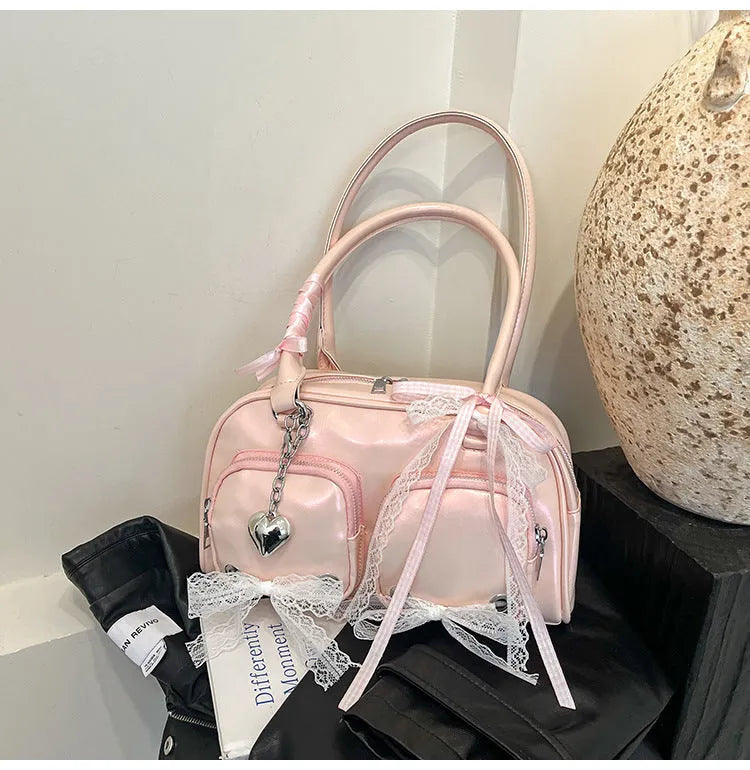 Large beige PU casual shoulder bag with double straps and horizontal square shape