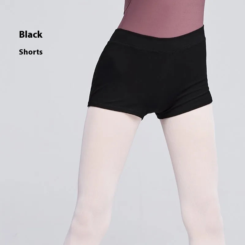 Black cotton dance pants for women's ballet practice and fitness exercise