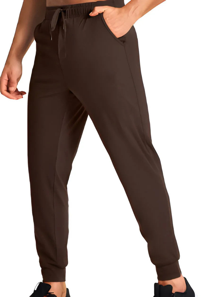 Men's loose casual trousers in solid colour polyester fabric available in multiple sizes