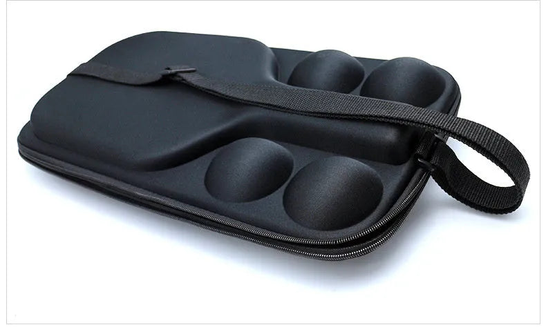 Black EVA pickleball bag with double shoulder straps, showing dimensions 45x25x8 cm.