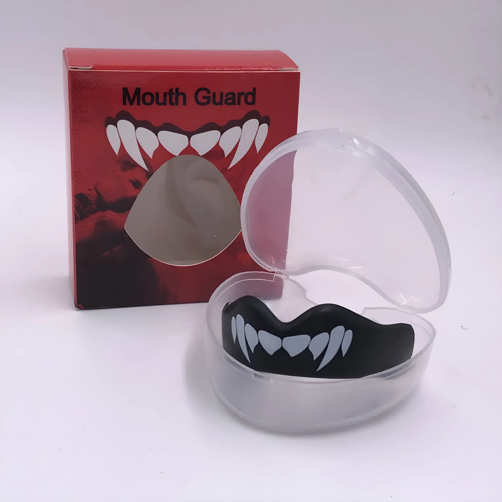 Adult boxing sports mouthguard with printed teeth pattern in choice of colours