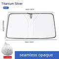 Car front windscreen sun shield with titanium silver reflective coating on NC fabric