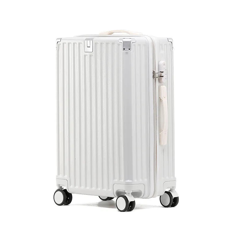Aluminium frame luggage case in ABS PC material with universal wheels and organisational compartments