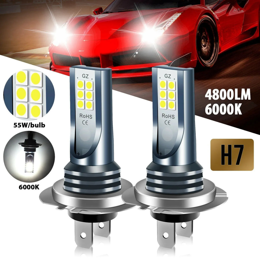 Universal H7 9005 LED car headlight fog lamp bulb with aluminium housing