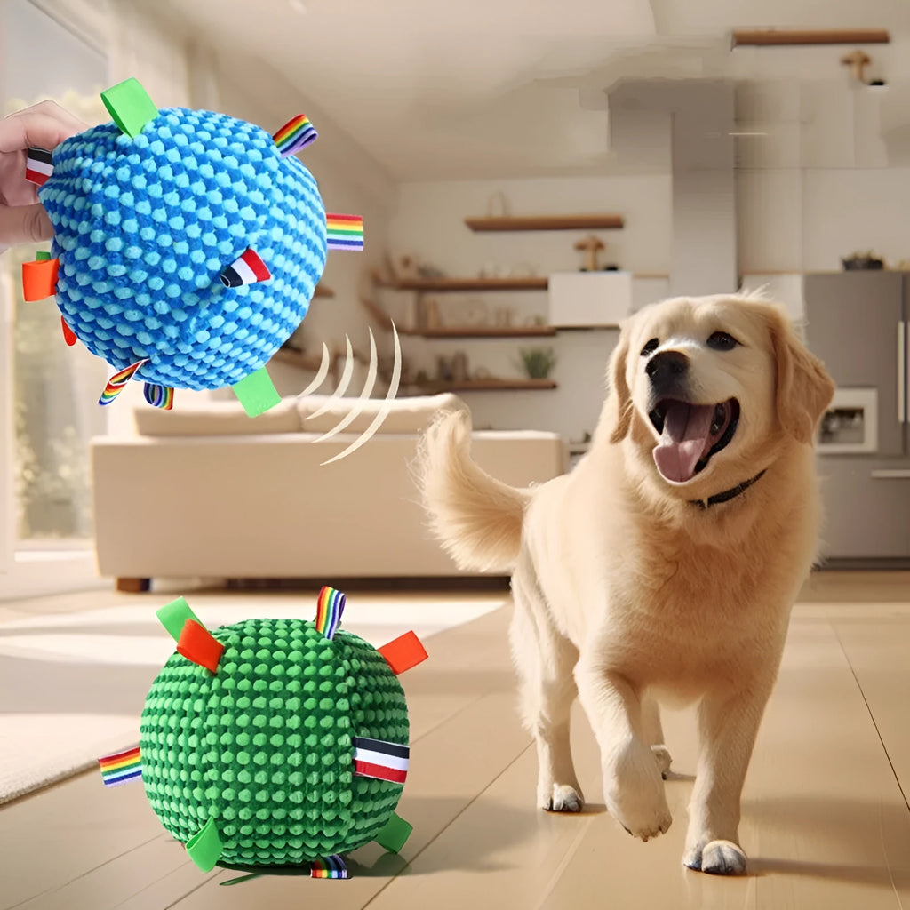 Blue pineapple lattice texture dog ball ring toy with 17cm diameter measurement