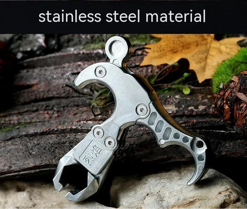 Alloy archery release aid with two-axis harpoon clip mechanism shown in detail