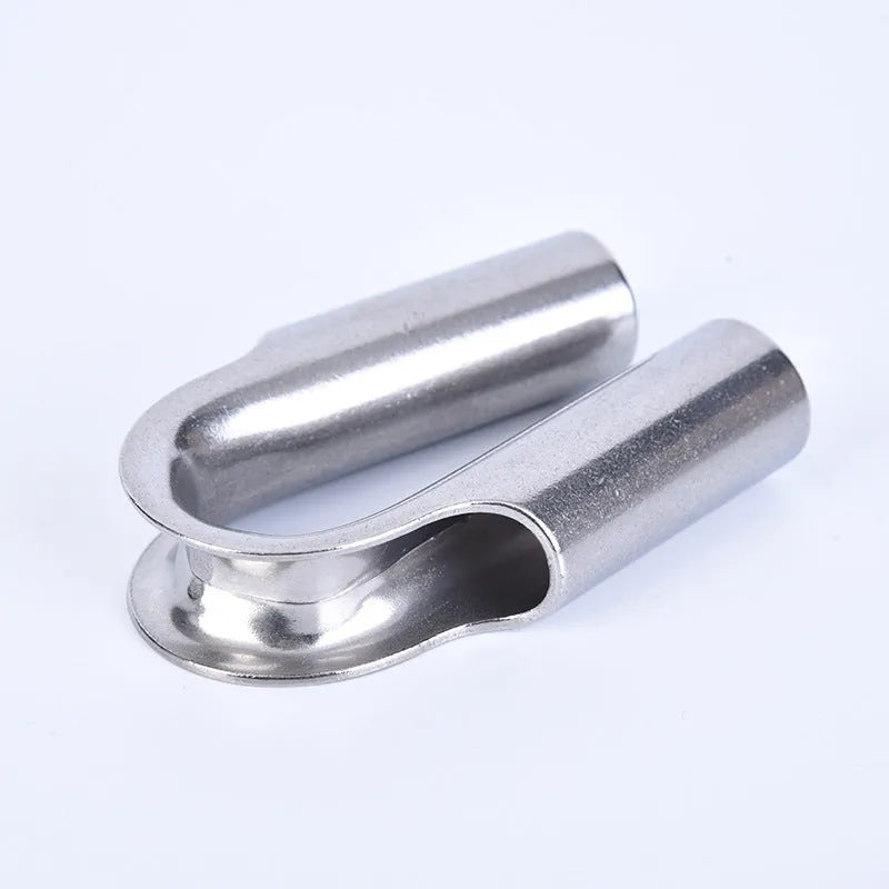 Stainless steel chicken heart-shaped round sleeve ring for industrial fastening applications.