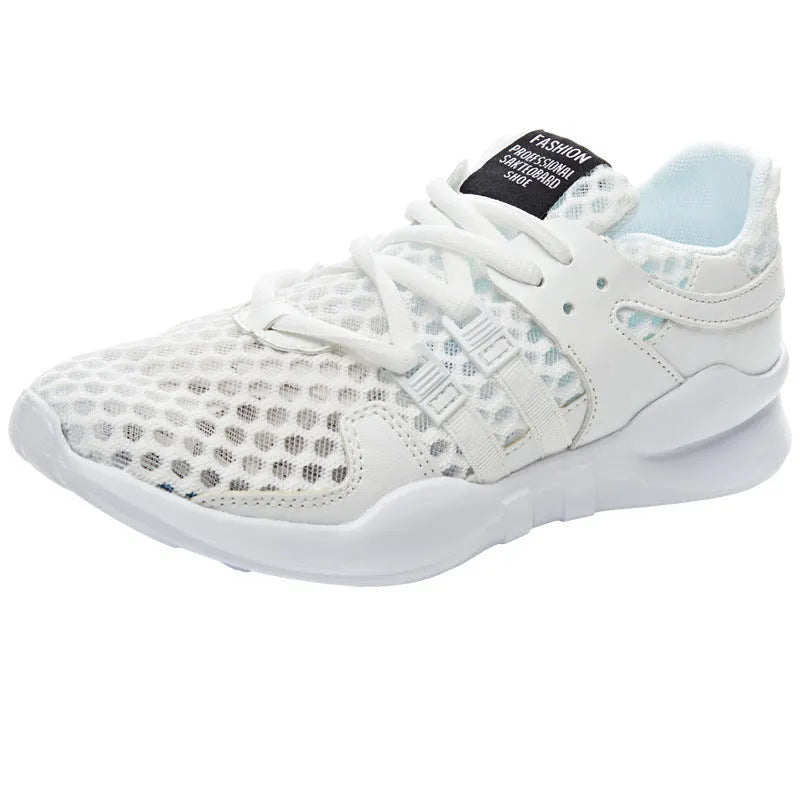 Breathable mesh sneaker with hollow out design and lightweight EVA sole in casual low-top style