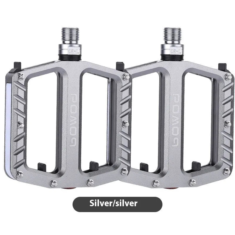 Aluminium alloy bicycle pedals with integrated 710LED luminous lighting in multiple colour options