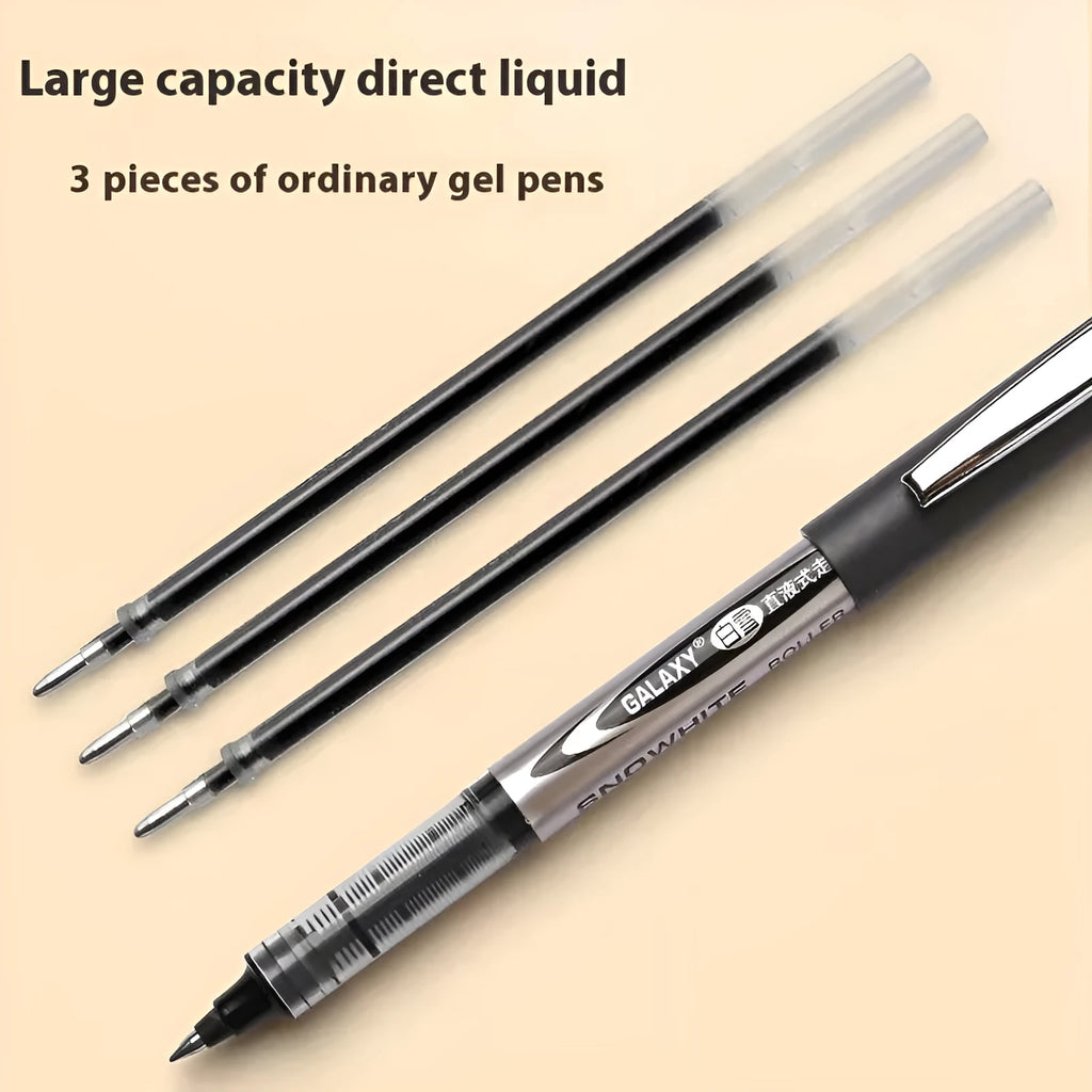 12-pack of 0.5mm fine point signature pens with quick-drying water-based ink in black, blue, ink blue, and red colours