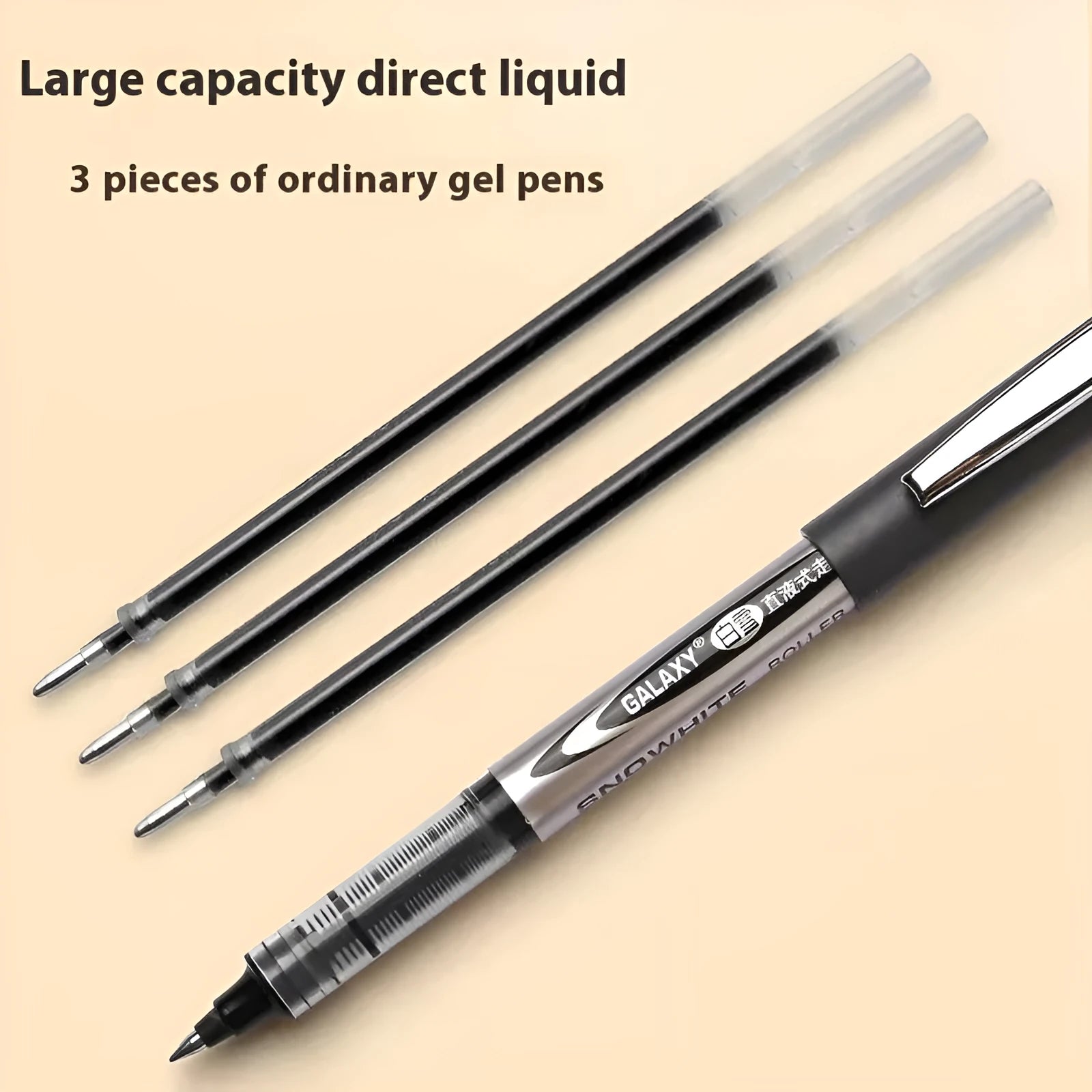 12-pack of 0.5mm fine point signature pens with quick-drying water-based ink in black, blue, ink blue, and red colours