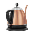Full-automatic stainless steel kettle in gold colour with touch controls and 1 litre capacity.