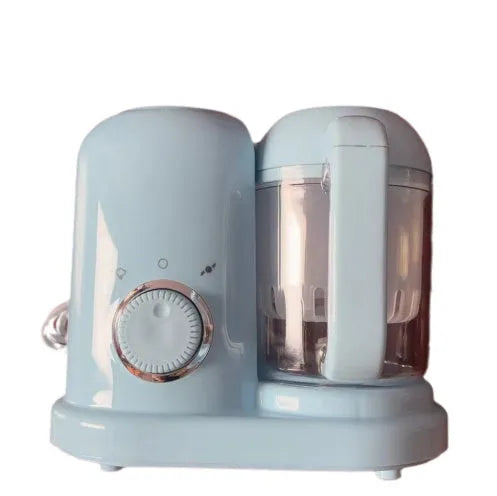 Baby food processor with steamer and blender functions in green or pink colour