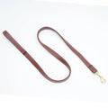 Roran PU leather dog lead in black or maroon showing buckle attachment and length options