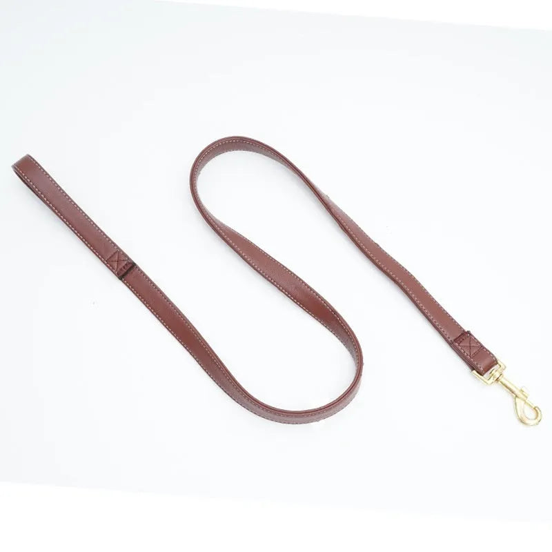 Roran PU leather dog lead in black or maroon showing buckle attachment and length options