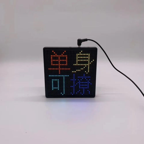 32x32 pixel Bluetooth LED car display screen with aluminium frame showing colour image