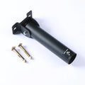 Steel wall-mounted barbell gun barrel rack holding multiple rods.