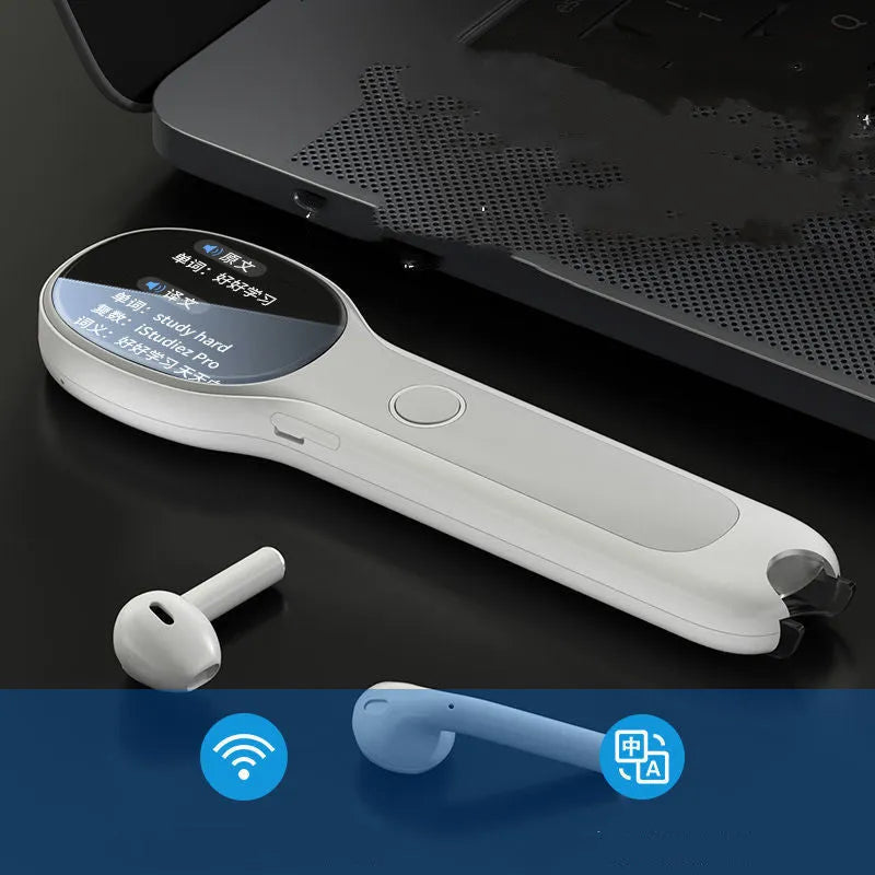 White reading pen with translation function for Chinese and English language learning