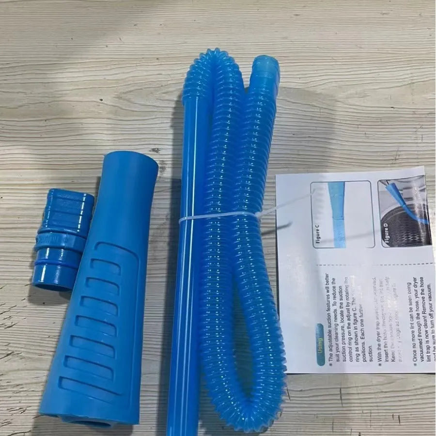 Blue suction pipe vacuum attachment with 114cm hose and three dust bags for appliance cleaning