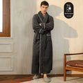 A super thick flannel couple's nightgown and bathrobe set for winter in multiple colour options.
