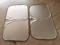 Aluminium foil car sunshade in titanium silver colour showing solid pattern design