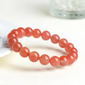 Natural South cherry red agate bracelet with scattered beads in polished finish