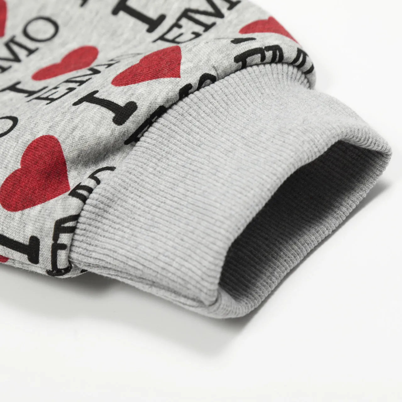 Women's grey cotton cardigan with autumn retro pattern and hood