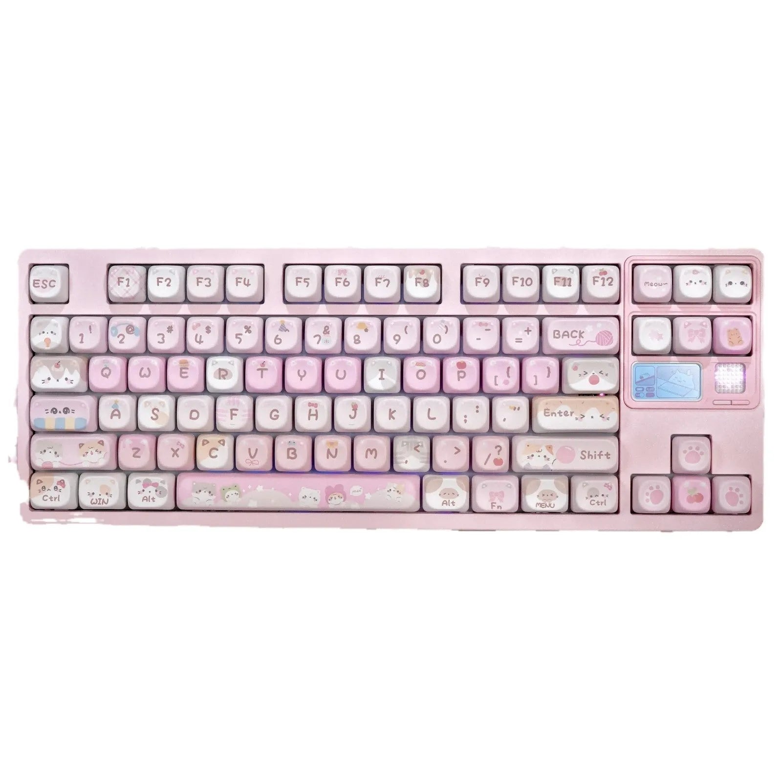 MOA pink cartoon key caps with five-sided sublimation printing for mechanical keyboards