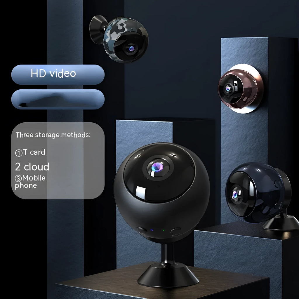 1080p wireless WiFi surveillance camera with ABS plastic housing and 3.6° lens