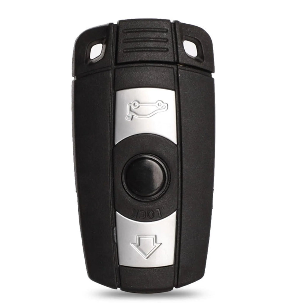 BMW CAS3 semi-intelligent remote car key fob with three blank copper keys.