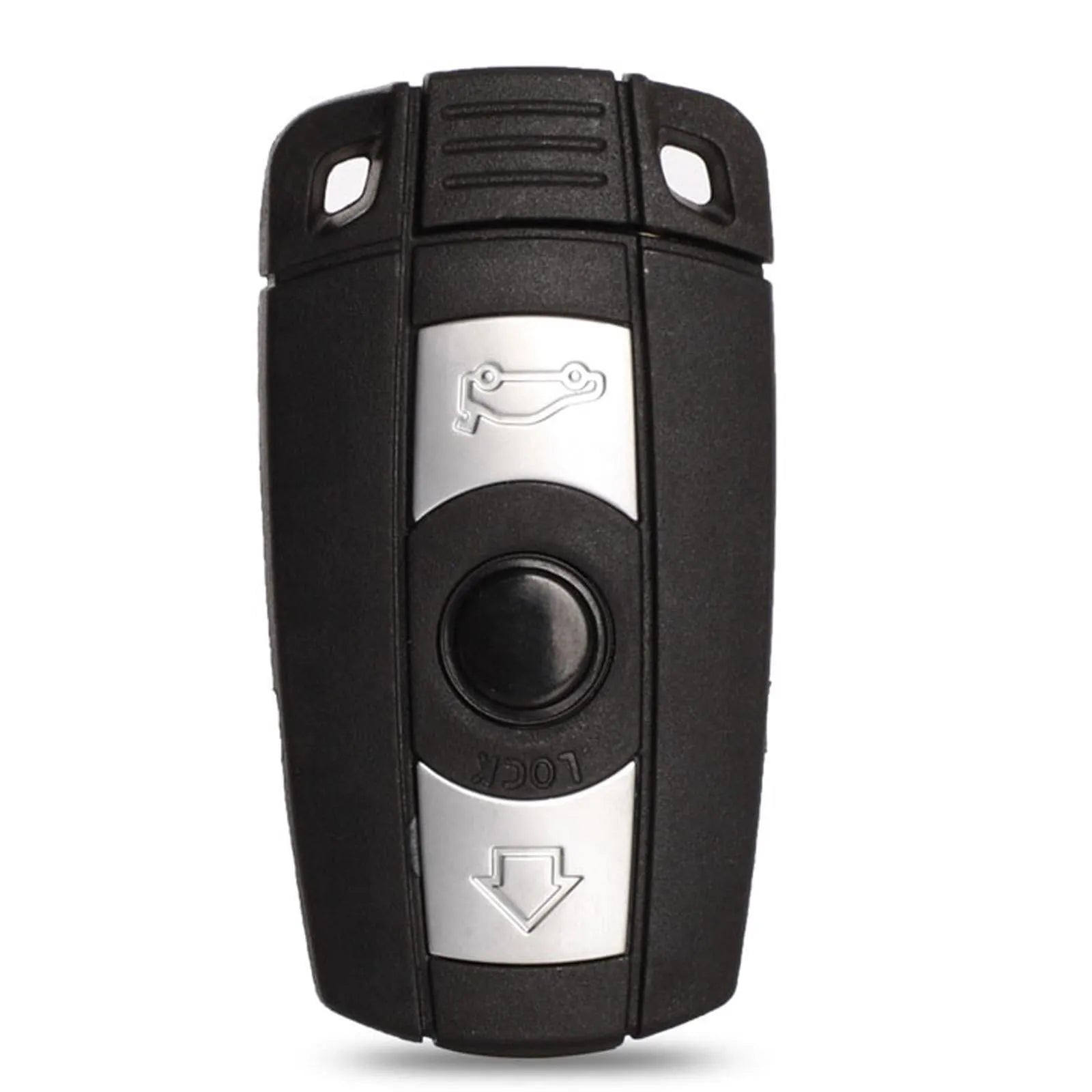 BMW CAS3 semi-intelligent remote car key fob with three blank copper keys.