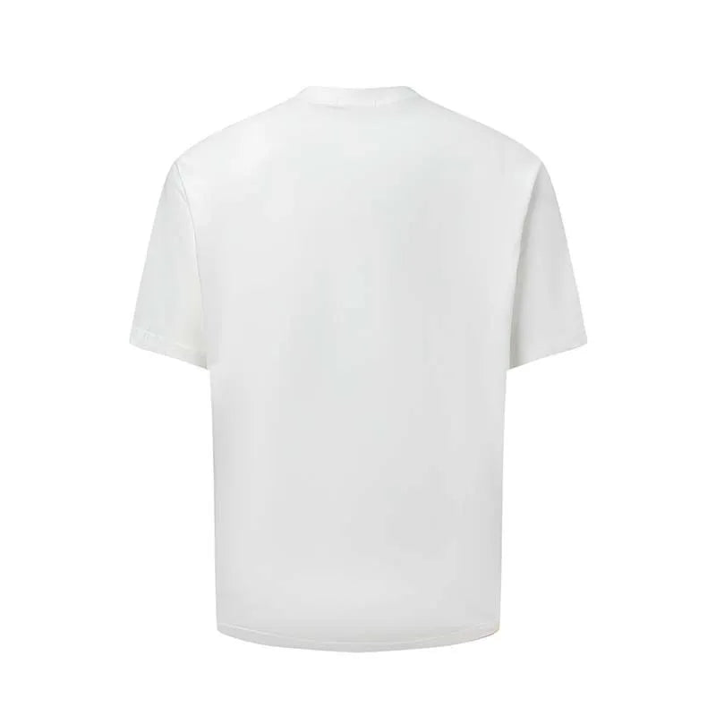 Men's American retro style T-shirt with printed letters in blue colour