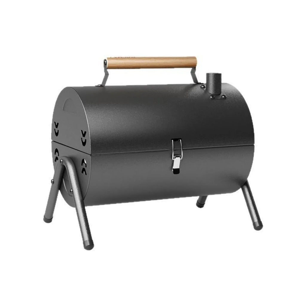 White round chimney portable charcoal grill with removable baking net and carbon tanks