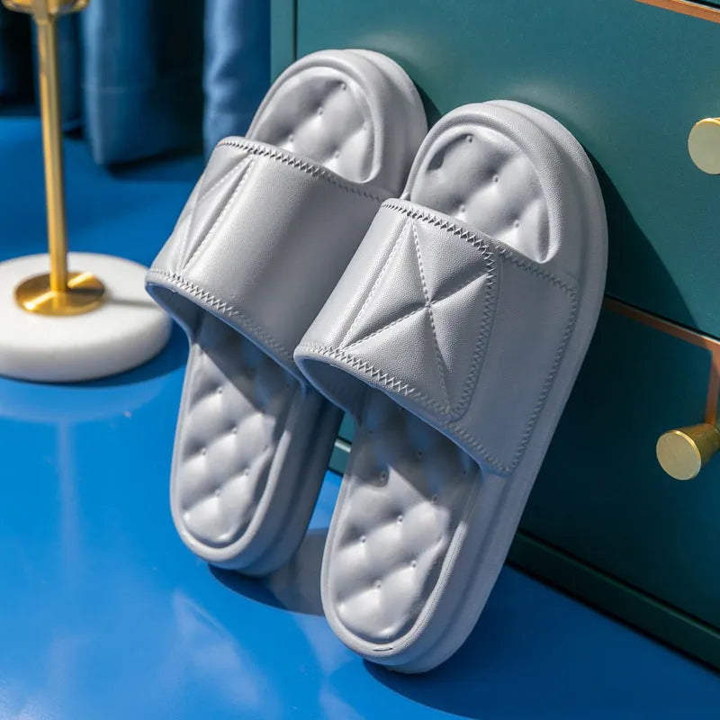 Non-slip EVA bathroom slippers with thick sole in various colour options