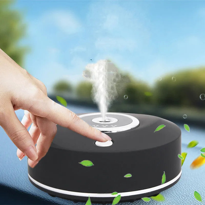 Intelligent vehicle mounted plastic spray diffuser in black, grey, or white with USB cable.