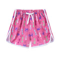 Children's casual beach shorts in polyester with multiple colour and pattern options for holiday wear
