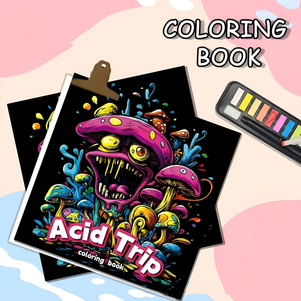 Acid tour coloured paper painting book showing 200mm length measurement