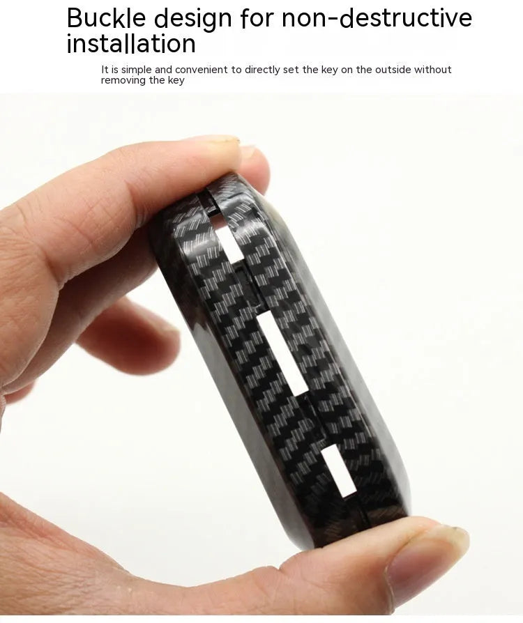ABS car key case with carbon fibre pattern for Fiat remote keys in black, red, dark blue