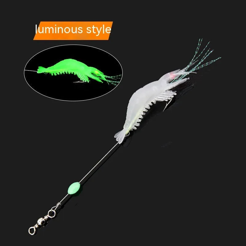 Luer soft fishing lure with hook in multiple colour options including luminous yellow and pink