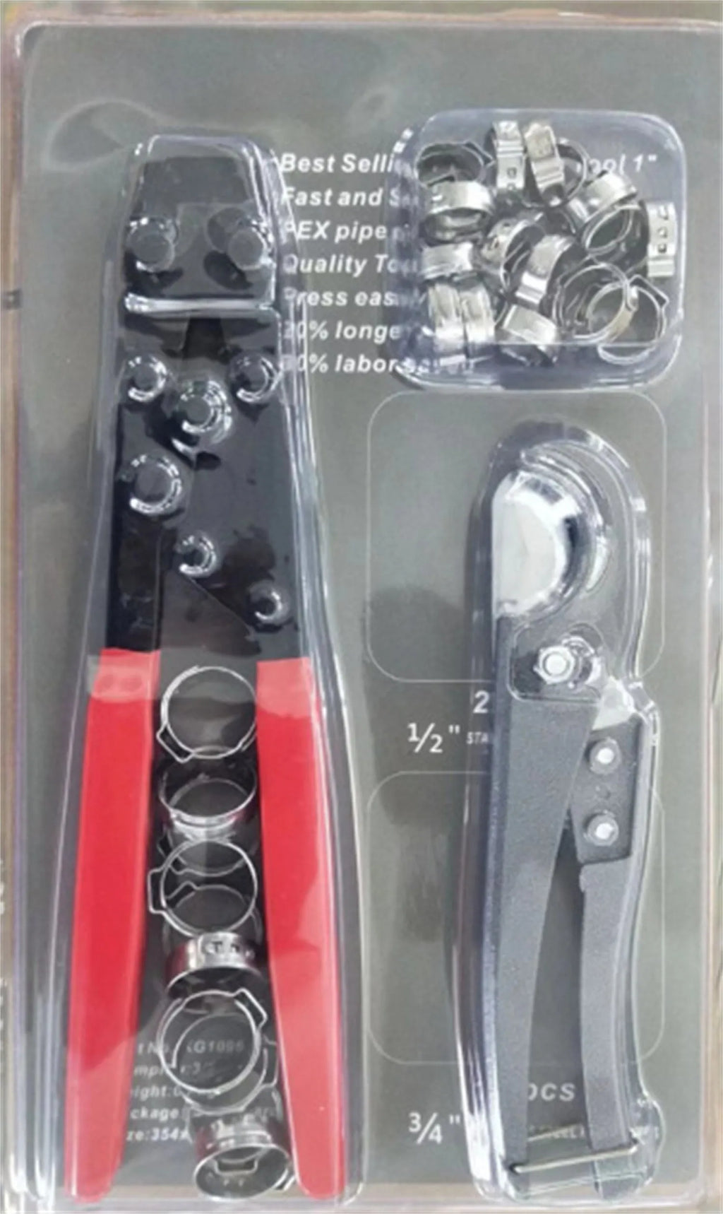 Red cloth coated single ear carbon steel clamp for PEX tubing and plastic pipe connections