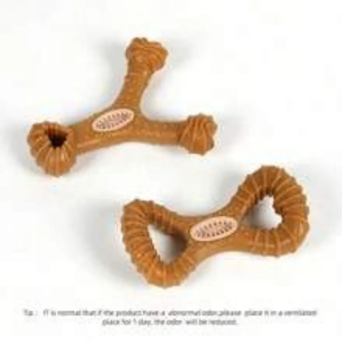 Durable rubber dog chew bone toy for teeth cleaning and interactive play with bite-resistant construction