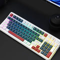 Three colour LED mechanical feel USB keyboard with ABS plastic housing in blue and white colour option