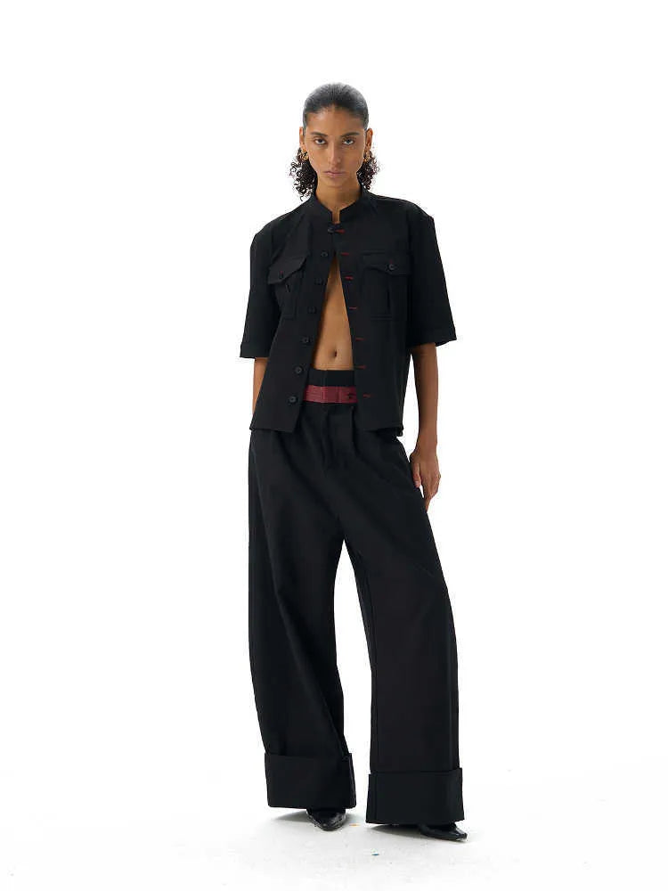 Handmade black Red Eye hunting half sleeve shirt with a loose fit and shirt collar.