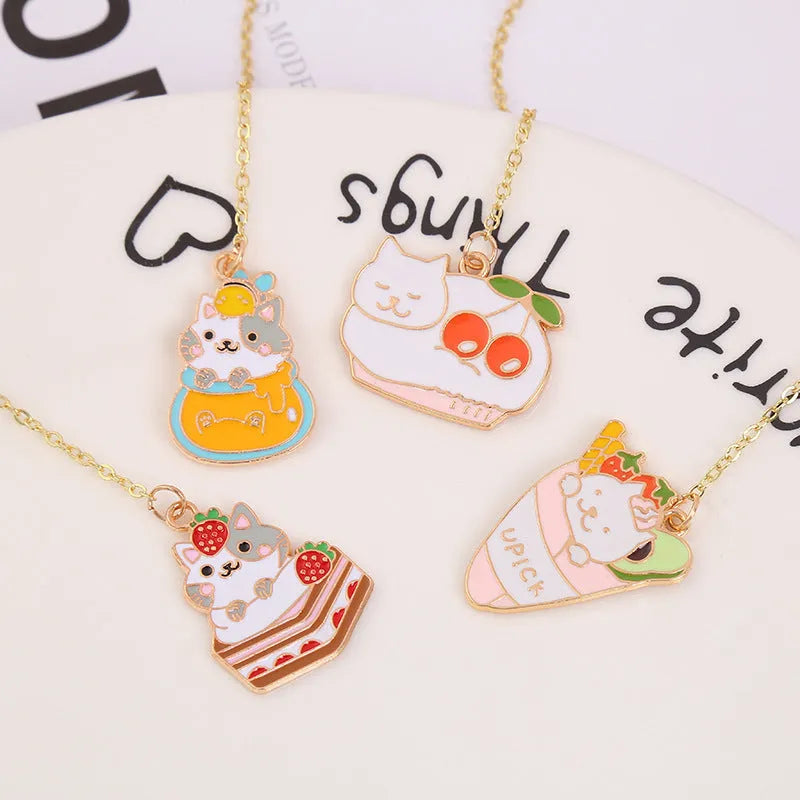 Jane Key Foodie Cute Pet Cat metal bookmark with cartoon design, showing PVC film and paper card construction.