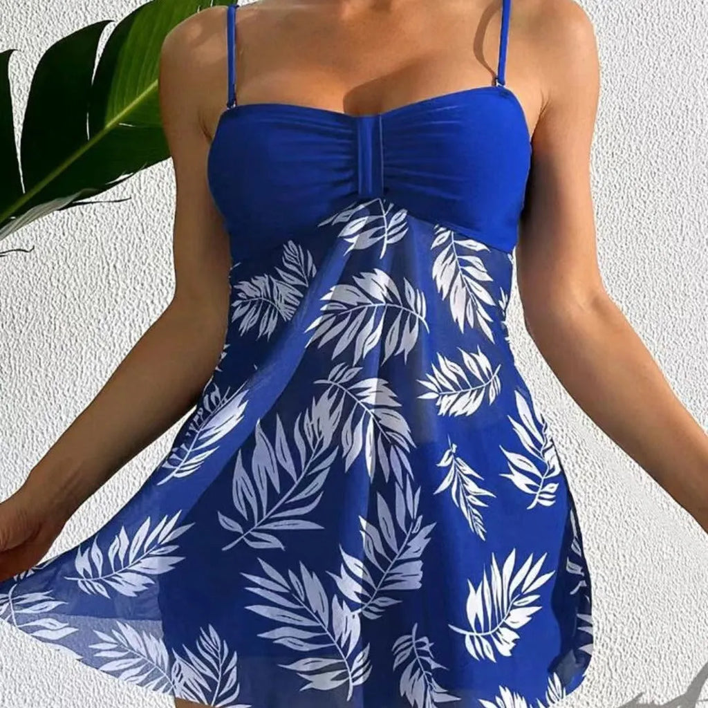 Women's high waist mesh swim boxers in black, blue and peacock green colours with split-leg design